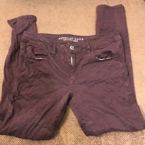 Maroon jeggings AE
